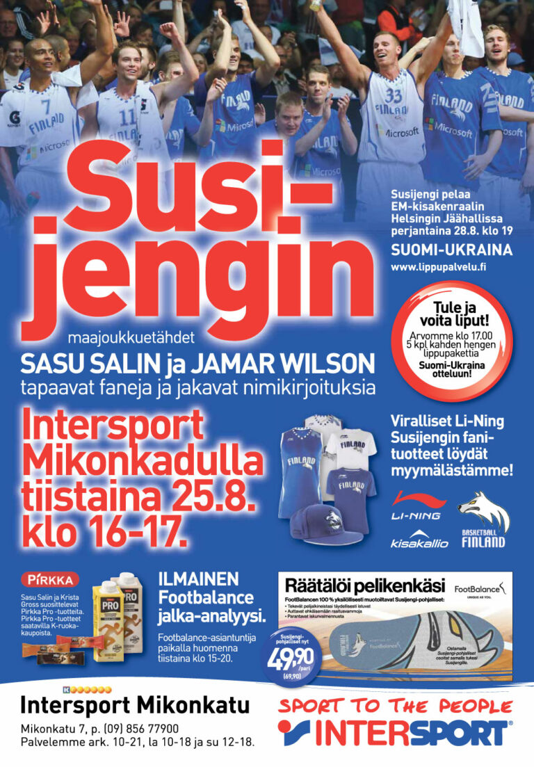Susijengi-tähdet Salin ja Wilson tapaavat faneja Intersport Mikonkadulla 25.8. klo 16