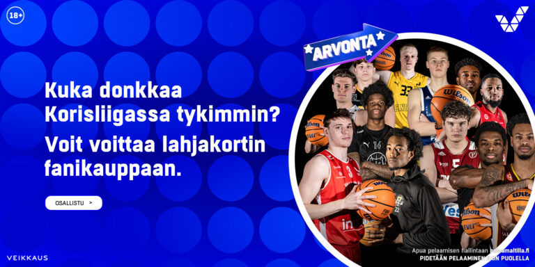 Veikkaus etsii Korisliigan kovinta donkkaajaa – osallistu äänestykseen ja voita lahjakortti fanikauppaan