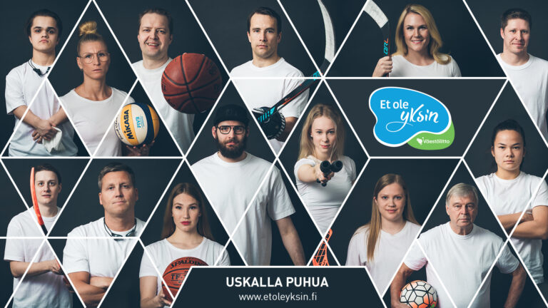 Tunnetut urheilijat antoivat kasvonsa Et ole yksin -kampanjalle