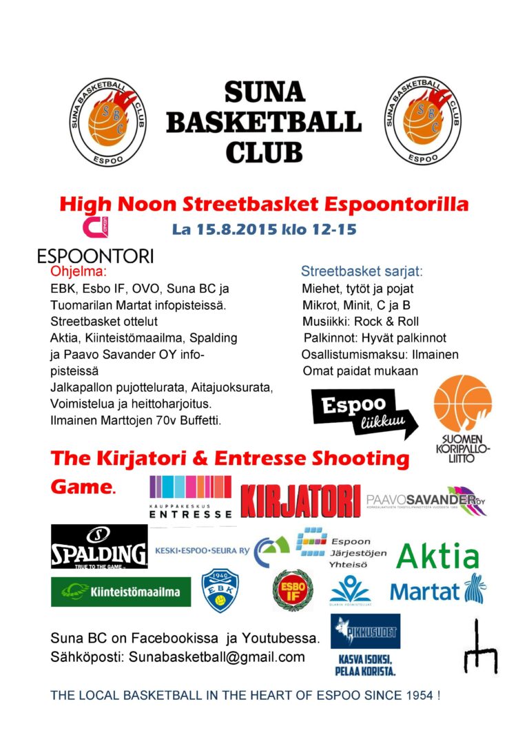 HIGH NOON Streetbasket Espoontorilla la 15.8.2015