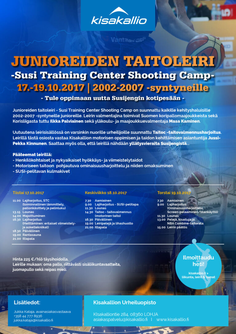 Junioreiden taitoleiri Kisakalliossa 17.-19.10.