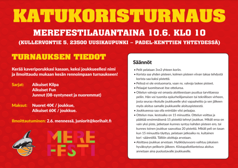 Katukorista Uudenkaupungin Merefesteillä