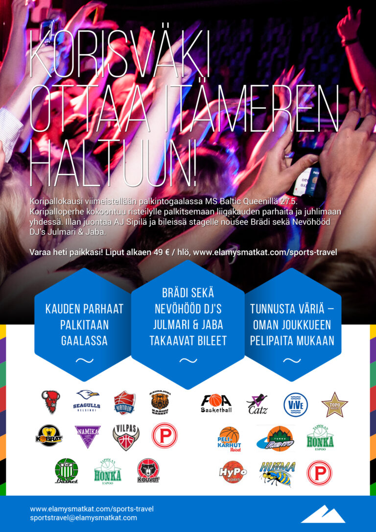 Kausi 2014-15 päätetään korisperheen risteilyllä 27.5.