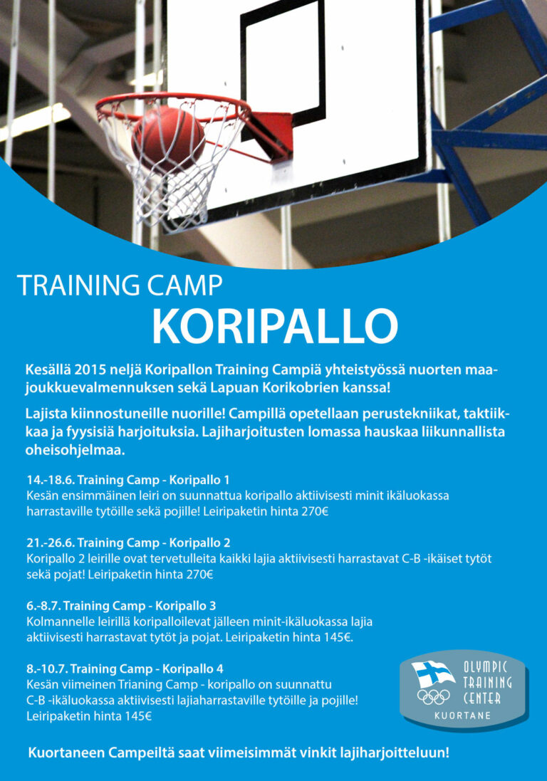 Kuortaneen kesään mahtuu neljä koripallon Training Camp –leiriä