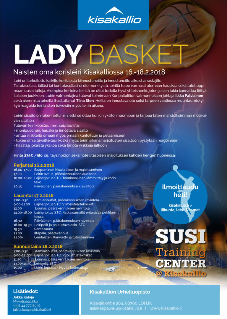 Lady Basket – Naisten oma korisleiri Kisakalliossa 16.-18.2.2018