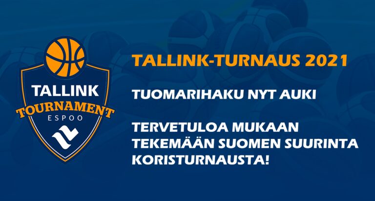 Tule tuomariksi Tallink-turnaukseen 27.-29.8.2021
