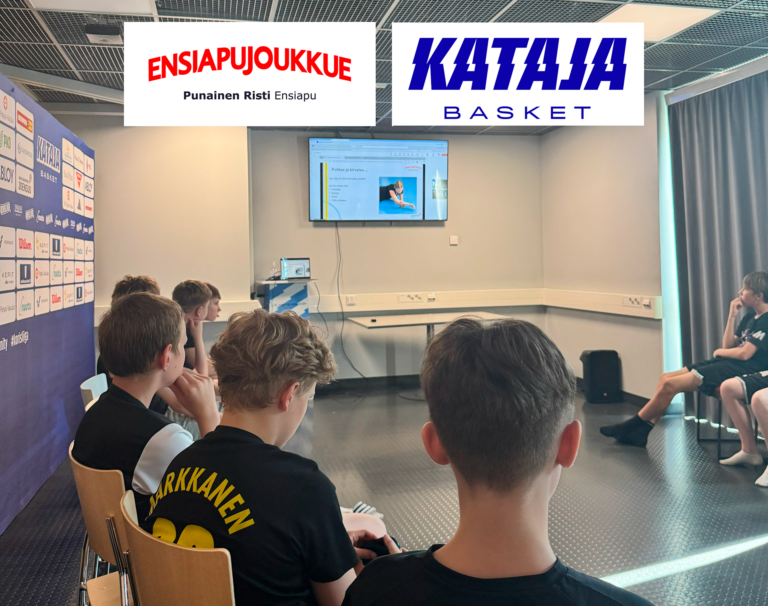 Kataja Basket Juniorit – yhden leiripäivän aikana 55 joukkuelaista ensiaputaitoisiksi