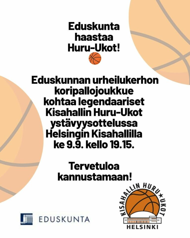 Eduskunta haastaa Huru-ukot keskiviikkoiltana Kisahallissa